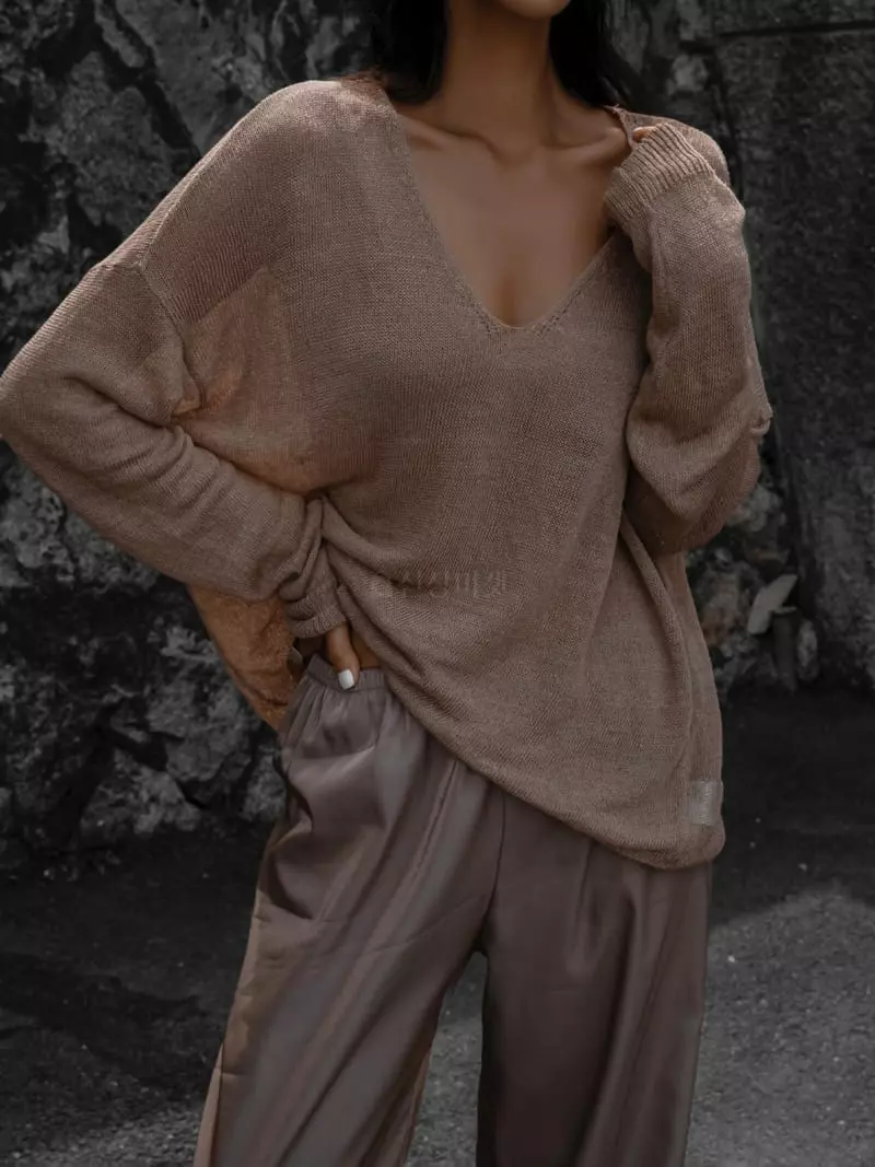 Paper Moon - Korean Women Fashion - #womensfashion - Summer V Neck Knit - 8