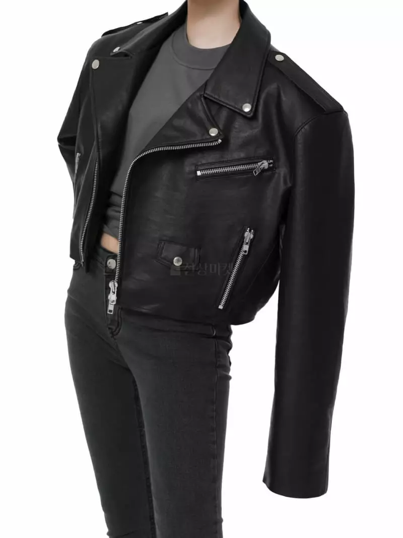 Paper Moon - Korean Women Fashion - #womensfashion - Leather Biker Jacket