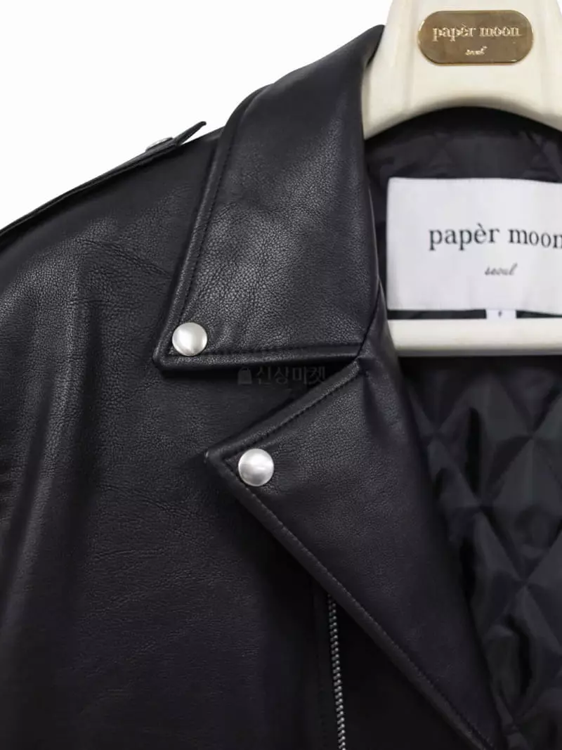 Paper Moon - Korean Women Fashion - #womensfashion - Leather Biker Jacket - 5