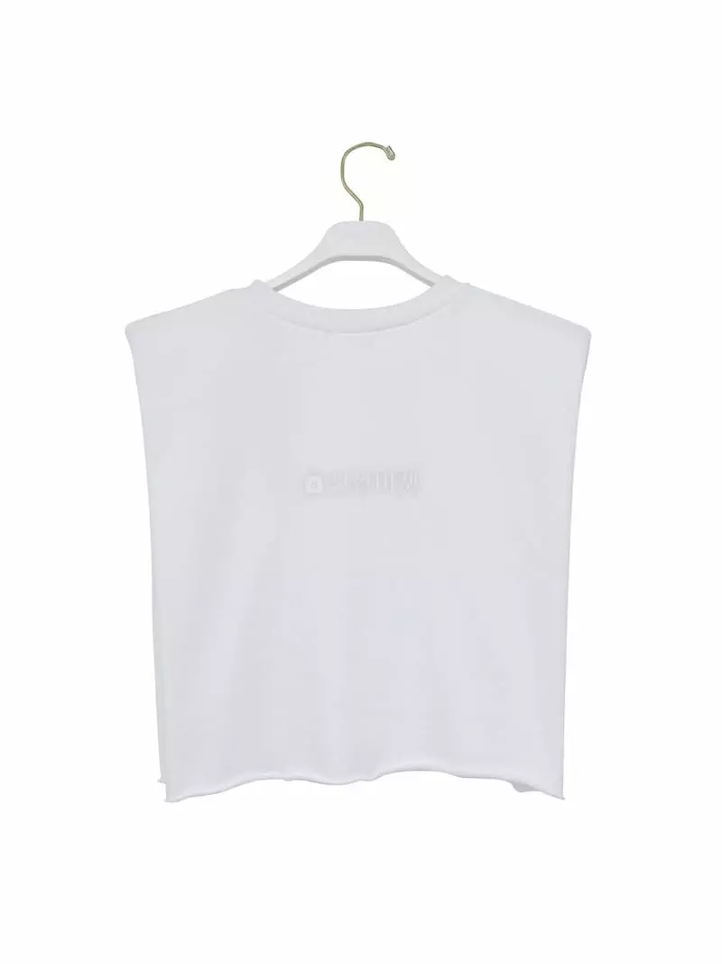 Paper Moon - Korean Women Fashion - #momslook - Shoulder Crop Sweatshirt - 4