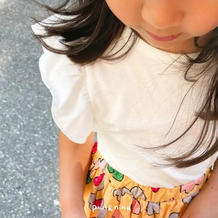 Paul & Nina - Korean Children Fashion - #todddlerfashion - Love Frill Tee - 12
