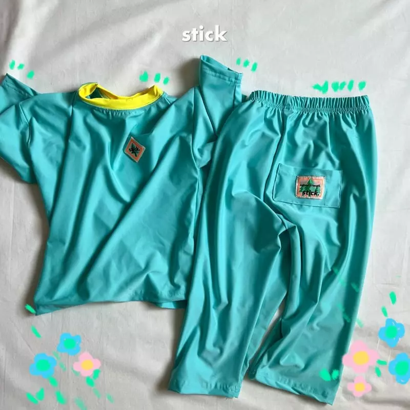 Stick - Korean Children Fashion - #toddlerclothing - UV Multi Top Bottom Set - 12