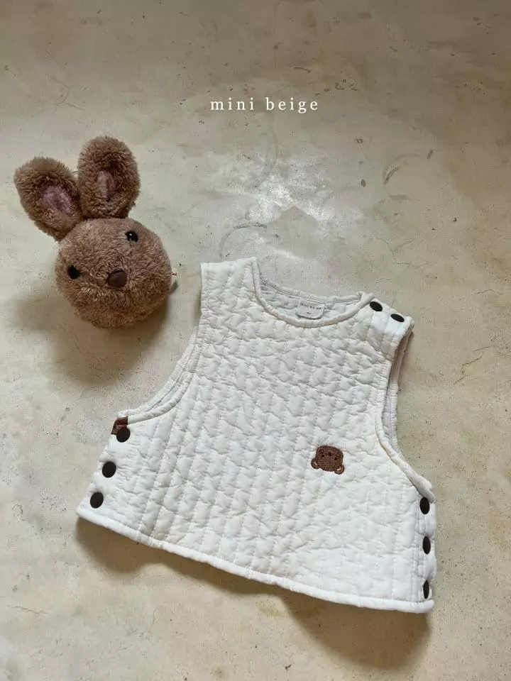 The Beige - Korean Baby Fashion - #babyclothing - Bear Embroidery Vest - 3