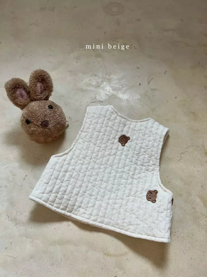 The Beige - Korean Baby Fashion - #babyclothing - Bear Embroidery Vest - 4