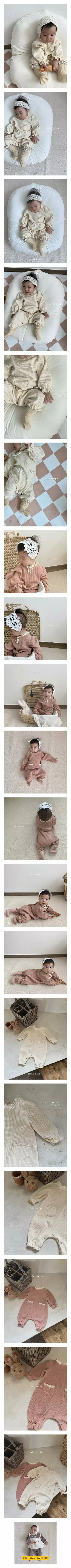 The Beige - Korean Baby Fashion - #babyfashion - Frill Long Pants Bodysuit