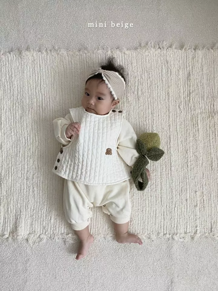The Beige - Korean Baby Fashion - #babyfever - Bear Embroidery Vest - 5