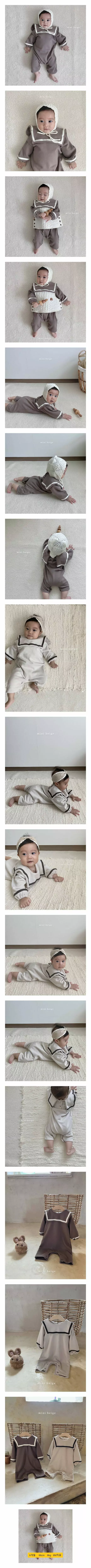 The Beige - Korean Baby Fashion - #babyfever - Sailor Long Pants Bodysuit