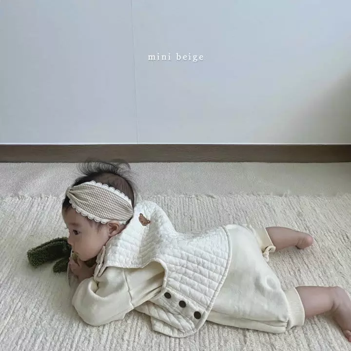 The Beige - Korean Baby Fashion - #babygirlfashion - Bear Embroidery Vest - 6