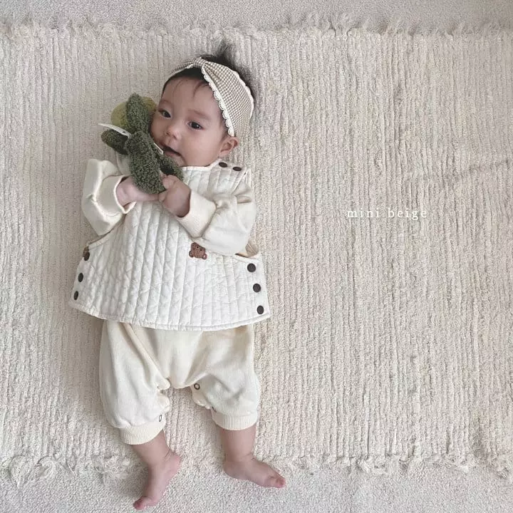 The Beige - Korean Baby Fashion - #babyoninstagram - Bear Embroidery Vest - 8