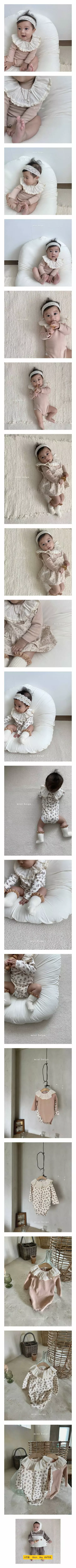 The Beige - Korean Baby Fashion - #babyoninstagram - Frill Sticky Bodysuit
