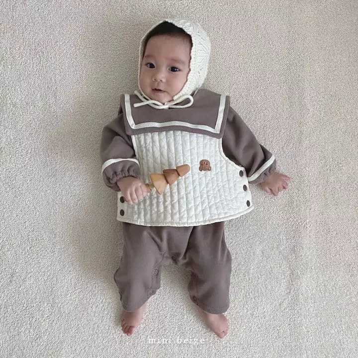 The Beige - Korean Baby Fashion - #babyootd - Bear Embroidery Vest - 9