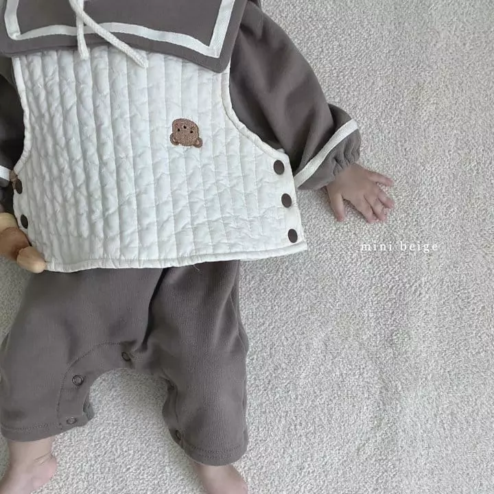 The Beige - Korean Baby Fashion - #babyoutfit - Bear Embroidery Vest - 10