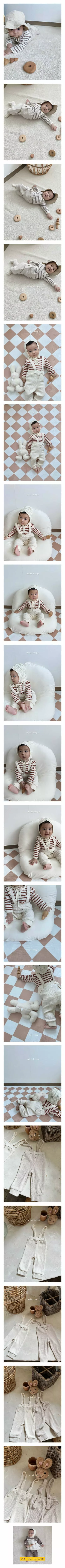 The Beige - Korean Baby Fashion - #smilingbaby - Waffle Dungarees Pants
