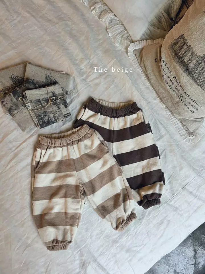 The Beige - Korean Children Fashion - #Kfashion4kids - Stripes Jogger Pants - 3