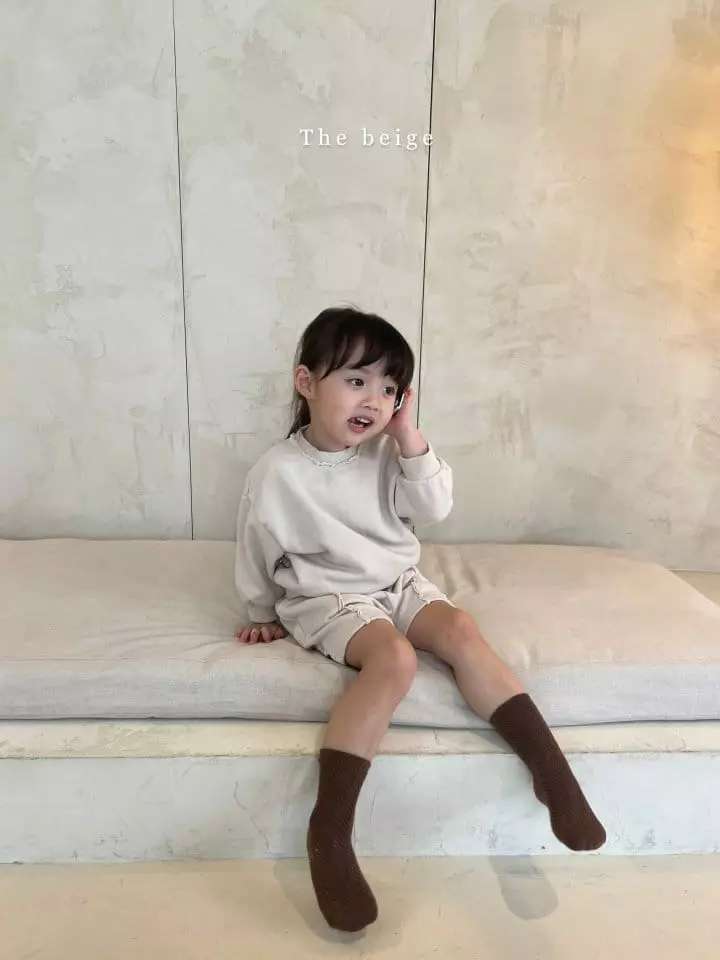 The Beige - Korean Children Fashion - #Kfashion4kids - Terry Top Shorts Set  - 2