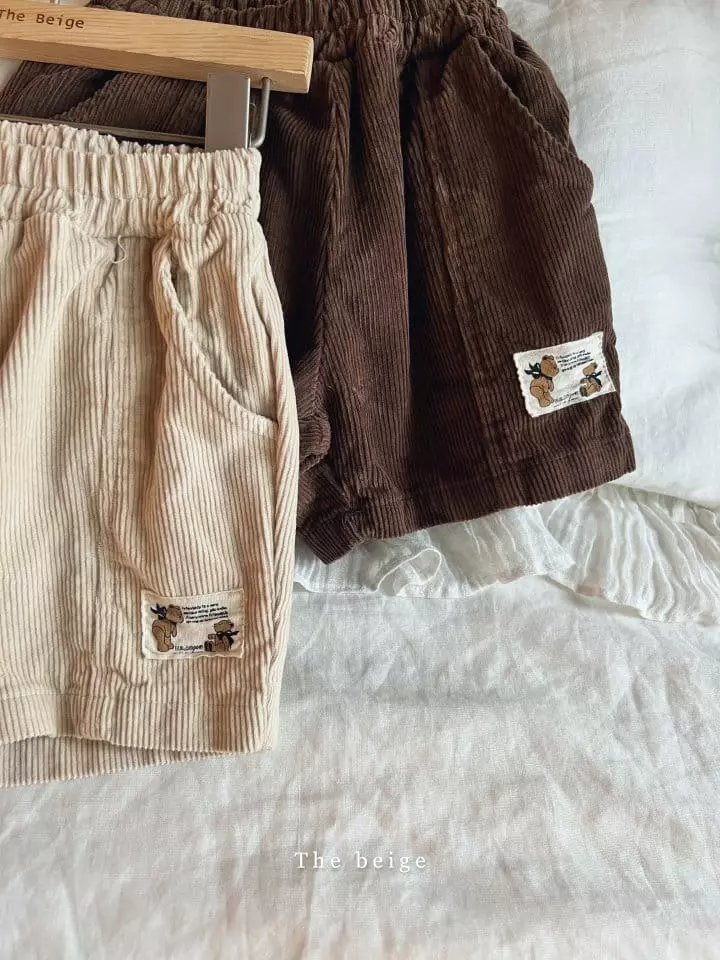 The Beige - Korean Children Fashion - #kidsshorts - Rib Label Shorts - 3