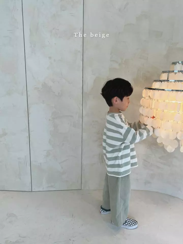 The Beige - Korean Children Fashion - #kidsshorts - Smile Stripes Tee - 10