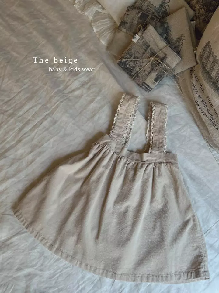 The Beige - Korean Children Fashion - #kidsshorts - Lace Dungarees Skirt - 2