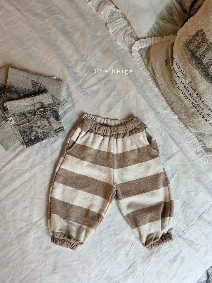 The Beige - Korean Children Fashion - #kidsstore - Stripes Jogger Pants