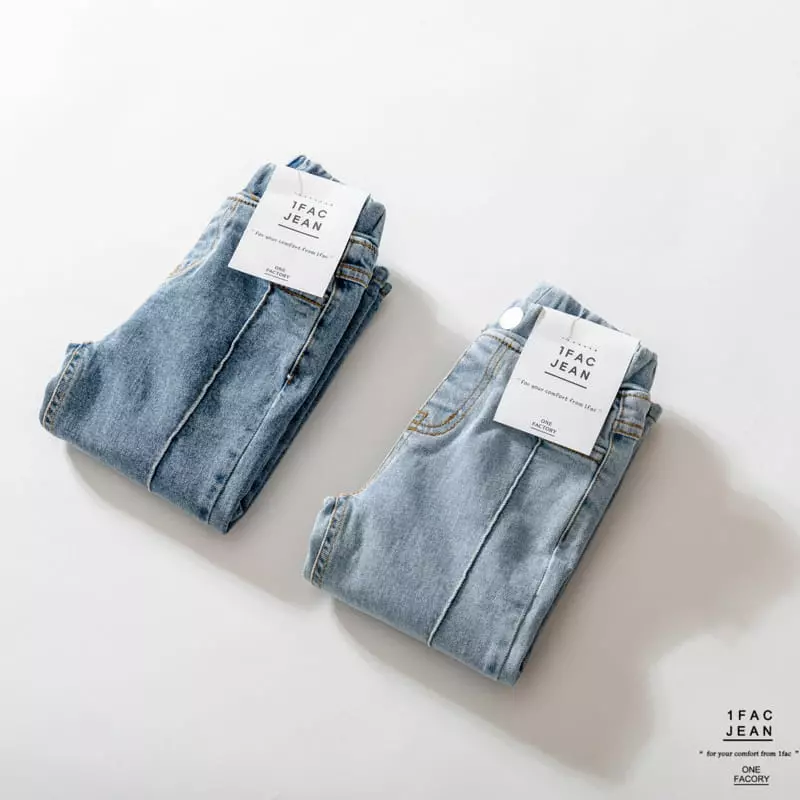 1 Fac - Korean Children Fashion - #Kfashion4kids - Slit Pintuck Jeans - 11
