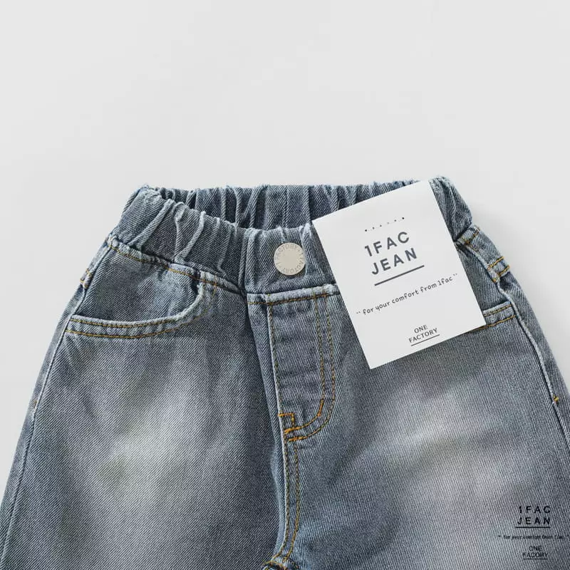 1 Fac - Korean Children Fashion - #fashionkids - Circle Sand Wide Jeans