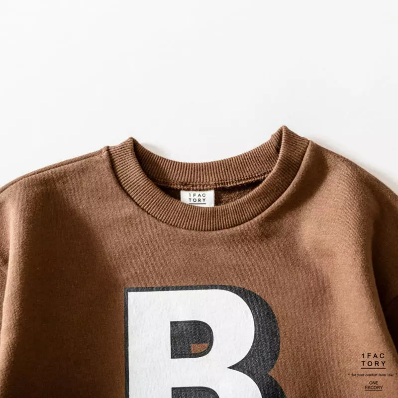 1 Fac - Korean Children Fashion - #kidsshorts - B Logo Sweatshirt - 5