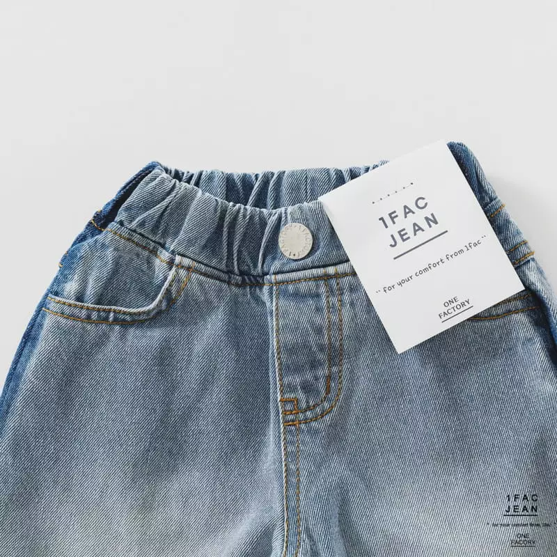 1 Fac - Korean Children Fashion - #kidsshorts - Side Wide Jeans