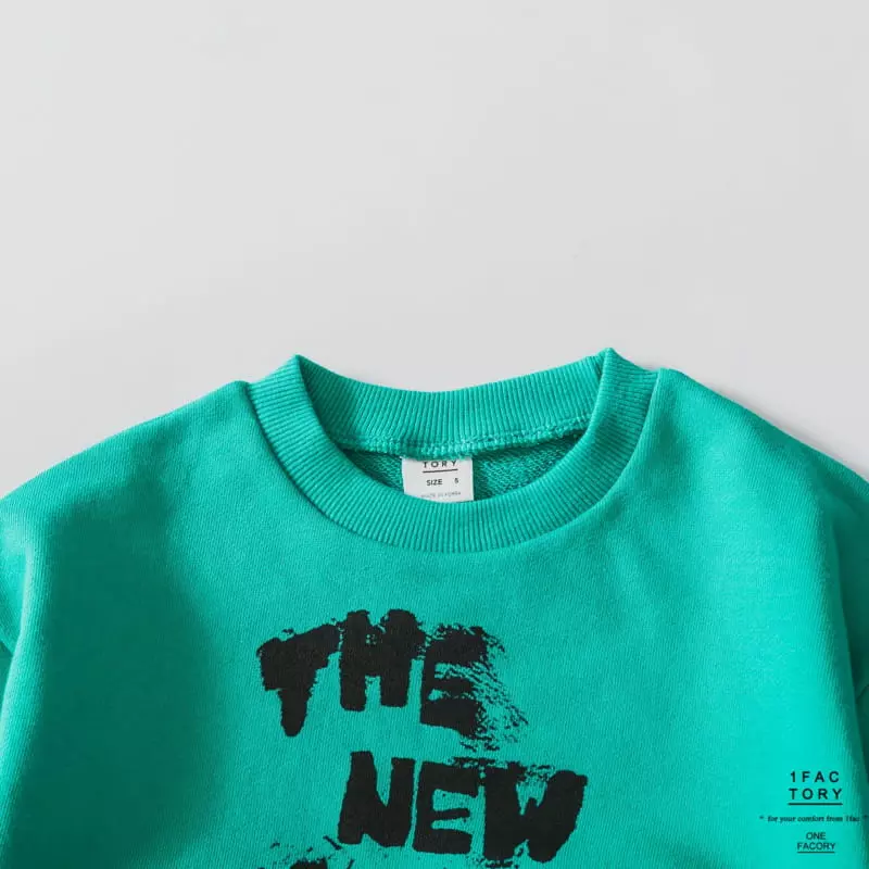 1 Fac - Korean Children Fashion - #Kfashion4kids - Painting Lettering Sweatshirt - 4