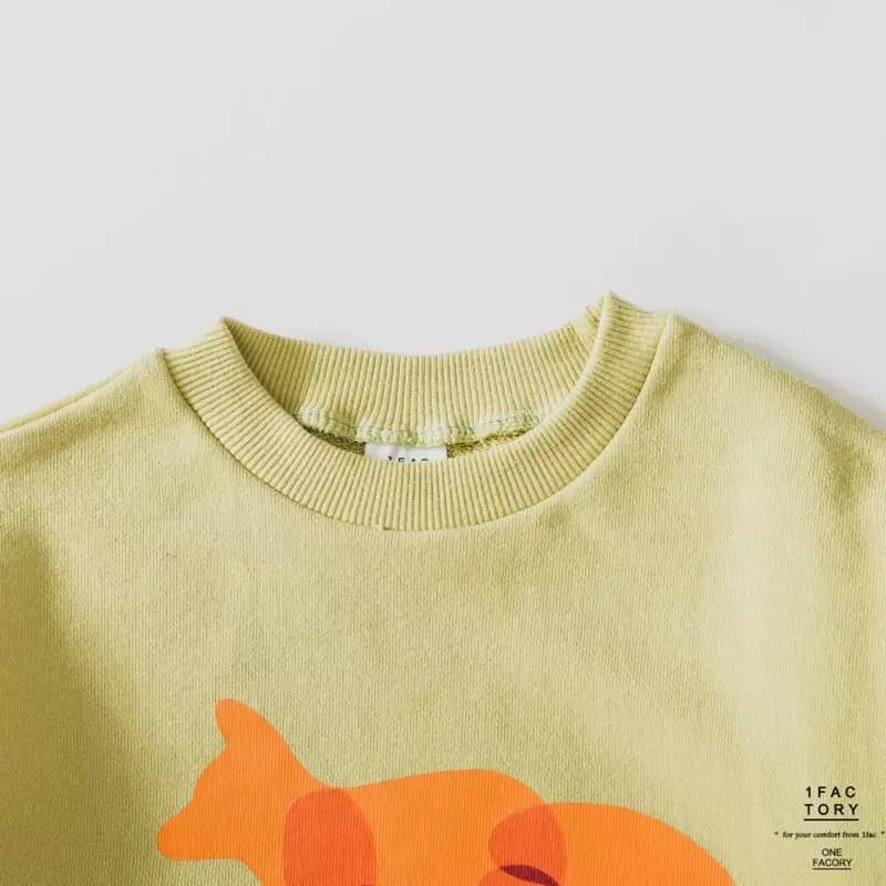 1 Fac - Korean Children Fashion - #littlefashionista - Orange Fox Sweatshirt - 4