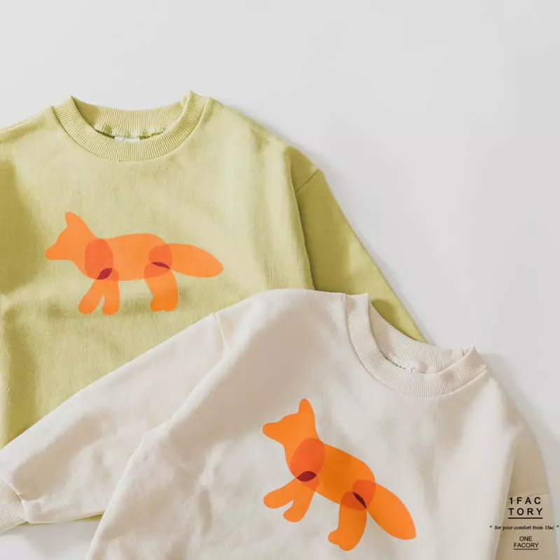 1 Fac - Korean Children Fashion - #todddlerfashion - Orange Fox Sweatshirt - 7