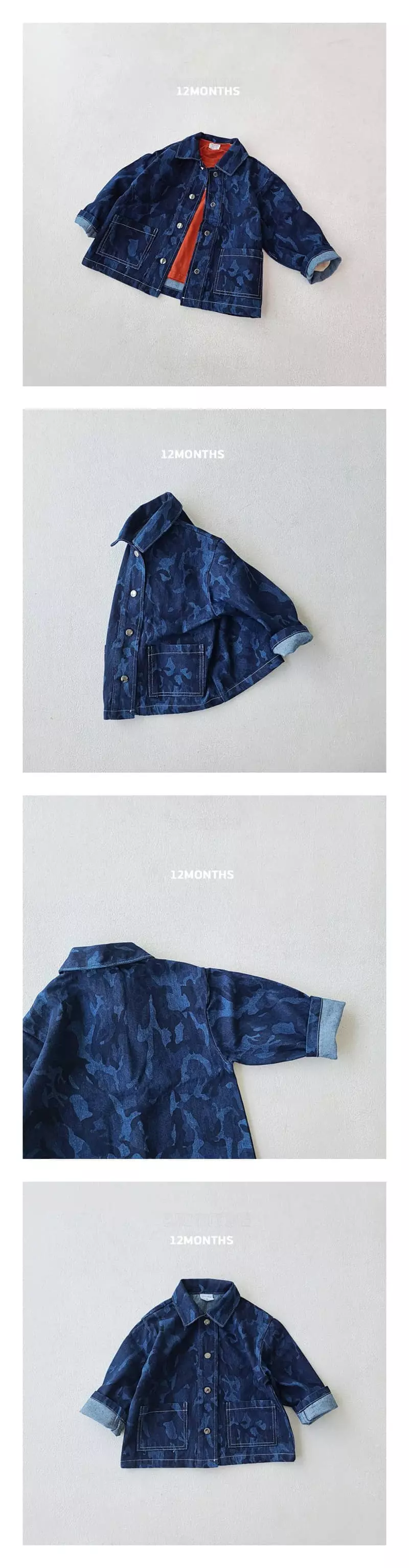 12 Month - Korean Children Fashion - #kidsshorts - Camo Denim Jacket