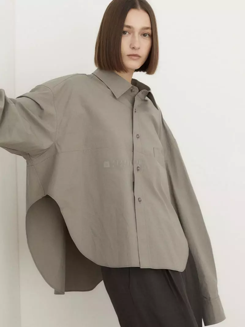 1968 - Korean Women Fashion - #momslook - Slit Shirt