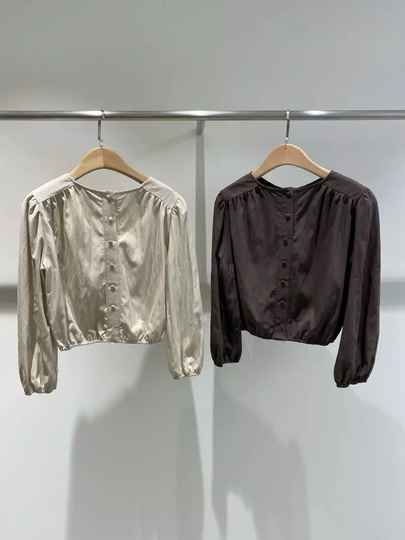 1968 - Korean Women Fashion - #momslook - Shirring Back Blouse