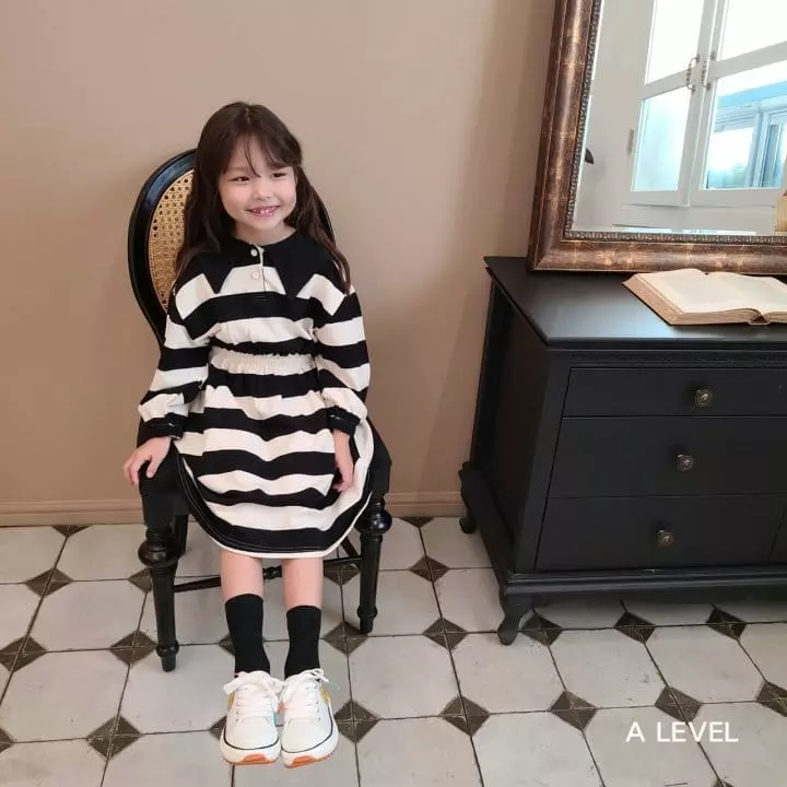 A Level - Korean Children Fashion - #Kfashion4kids - Stripes Collar One-piece - 8