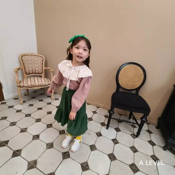 A Level - Korean Children Fashion - #designkidswear - Check Blouse - 10