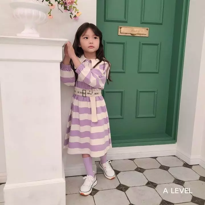 A Level - Korean Children Fashion - #designkidswear - Stripes Collar One-piece - 2