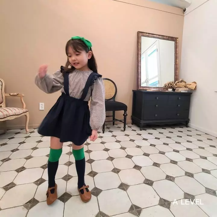 A Level - Korean Children Fashion - #fashionkids - Check Blouse - 12