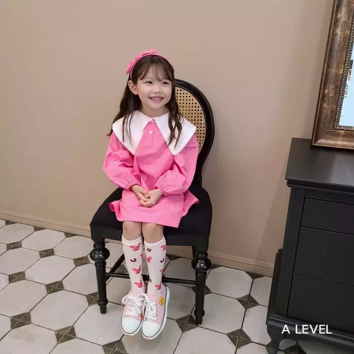 A Level - Korean Children Fashion - #kidsshorts - Big Collar One-piece - 6