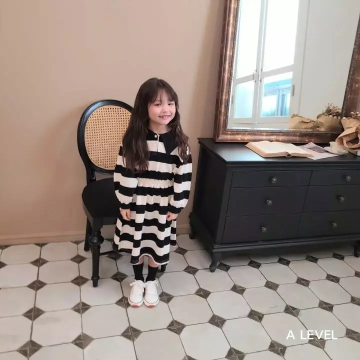 A Level - Korean Children Fashion - #kidzfashiontrend - Stripes Collar One-piece - 7