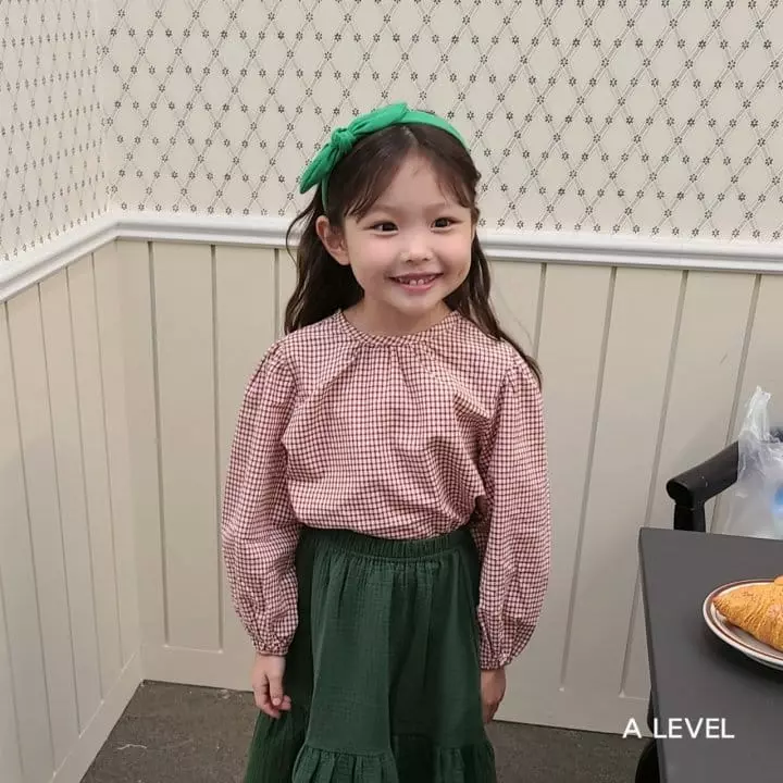 A Level - Korean Children Fashion - #littlefashionista - Check Blouse - 3