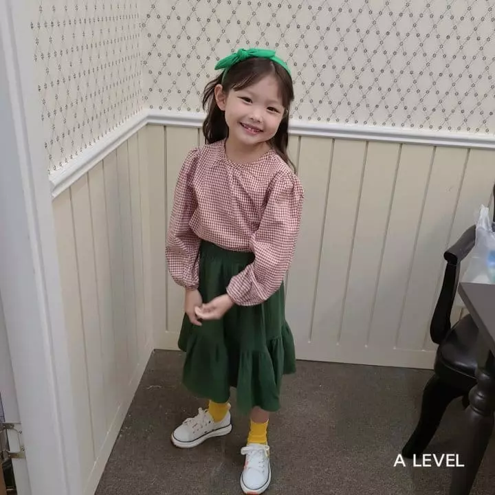 A Level - Korean Children Fashion - #littlefashionista - Check Blouse - 4