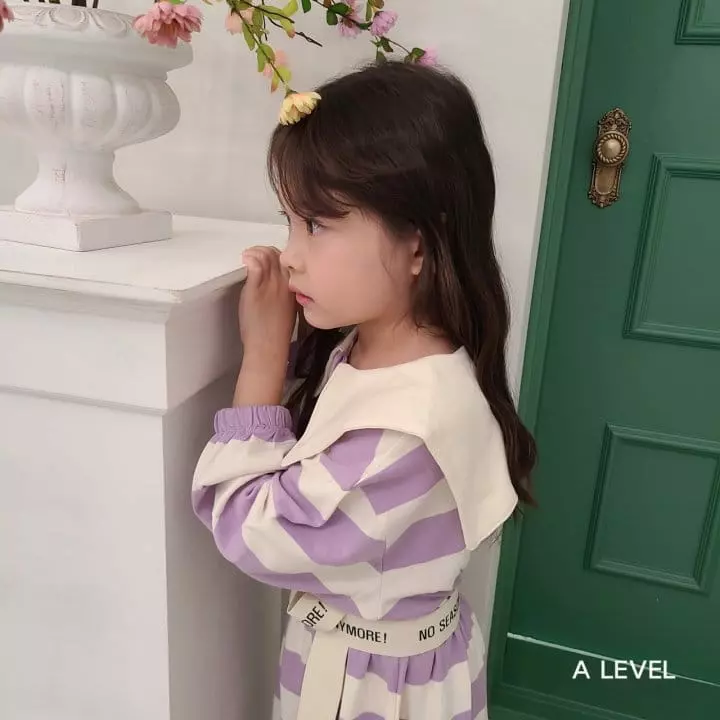 A Level - Korean Children Fashion - #magicofchildhood - Stripes Collar One-piece - 10