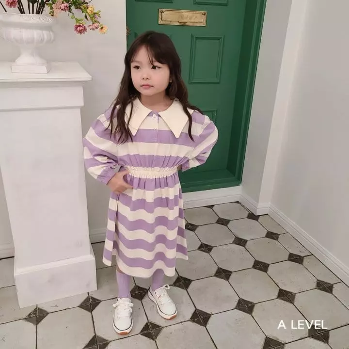 A Level - Korean Children Fashion - #minifashionista - Stripes Collar One-piece - 11