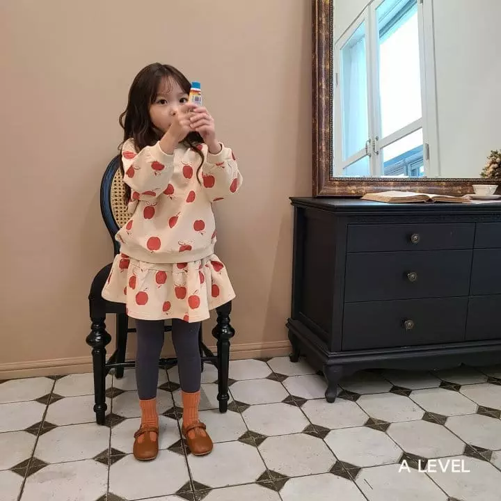 A Level - Korean Children Fashion - #toddlerclothing - Pattern Skirt Top Bottom Set - 6