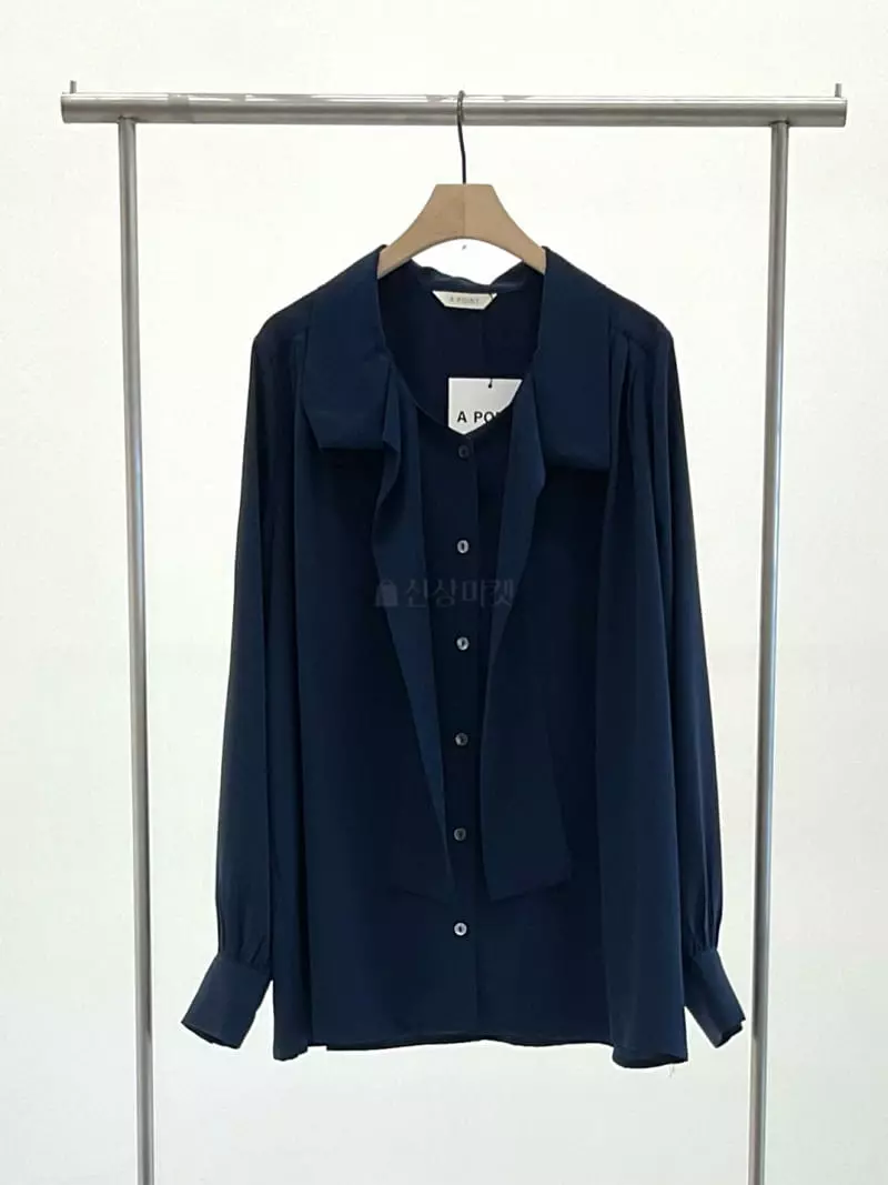 A Point - Korean Women Fashion - #momslook - Ribbon Blouse - 3