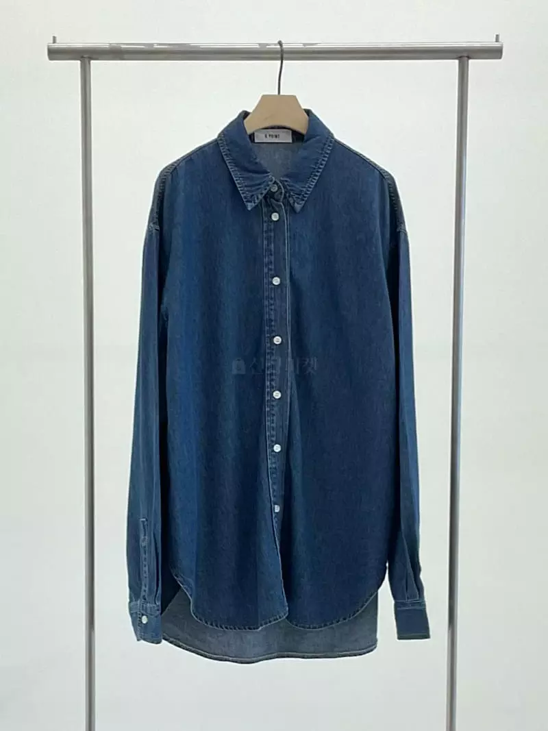 A Point - Korean Women Fashion - #momslook - Denim Shirt - 2