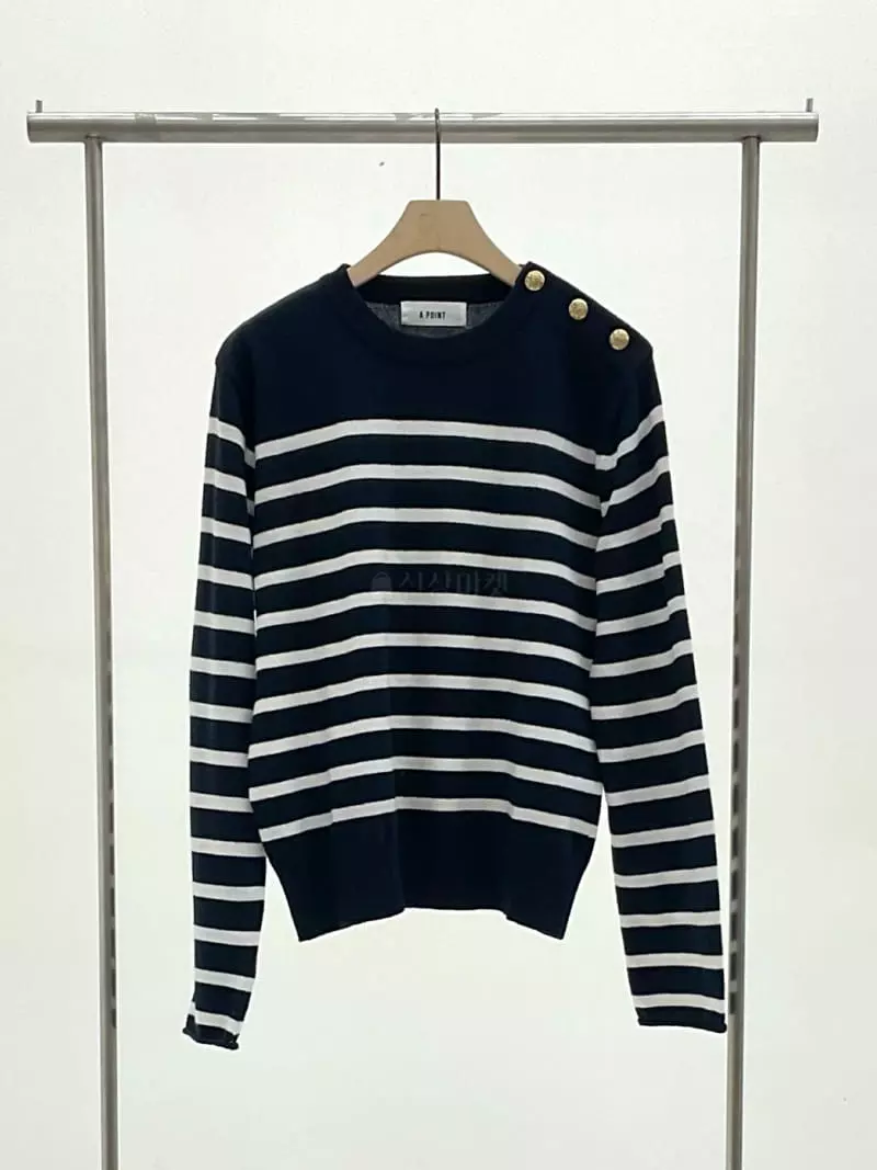 A Point - Korean Women Fashion - #momslook - Stripes Knit - 3