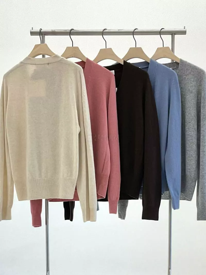 A Point - Korean Women Fashion - #momslook - V Neck Cardigan - 6
