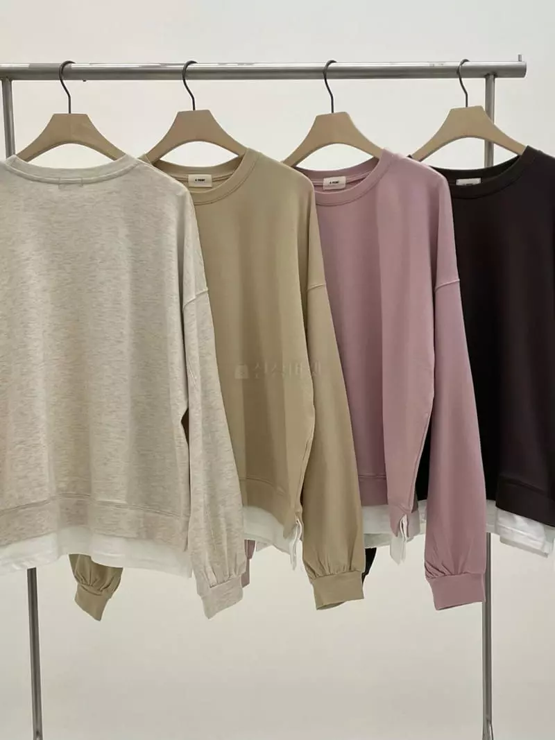 A Point - Korean Women Fashion - #momslook - Maru Layered Sweatshirt - 5