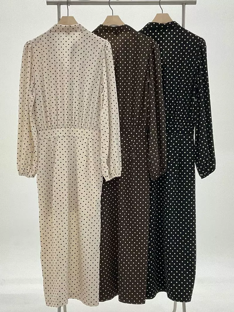 A Point - Korean Women Fashion - #vintagekidsstyle - Dot One-piece - 5